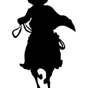 Cowboy Silhouette dxf file front view