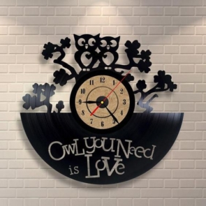 Owl you Need is Love Clock dxf file