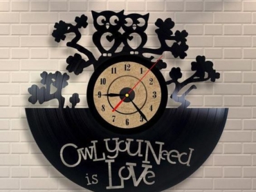 Owl you Need is Love Clock dxf file