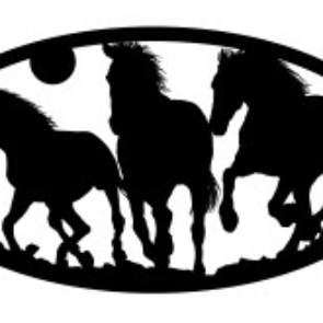 Three Horses oval dxf file