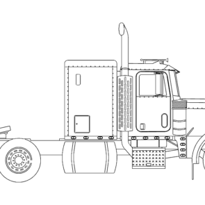 18 Wheeler Truck dxf File