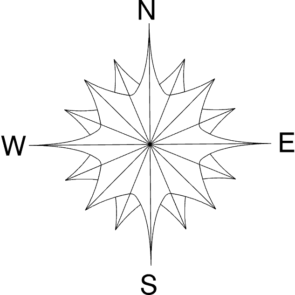 North Arrow Compass Flower dxf File