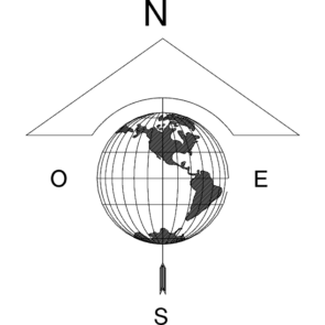 North Arrow Globe Map dxf File