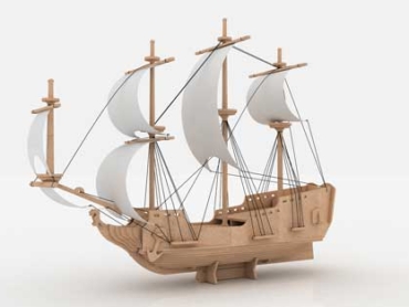 Pirate Ship L 6mm dxf File