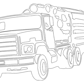 Wood Transportation Truck DXF File