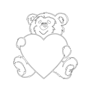 bear and heart dxf File